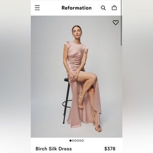 Reformation Birch Silk Dress in Blush
